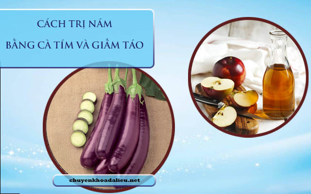 trị nám bằng giấm táo và cà tím