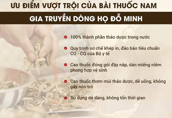 Ưu điểm của bài thuốc nam gia truyền Đỗ Minh Đường