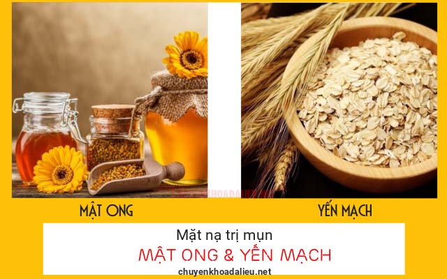 mật ong và yến mạch trị mụn