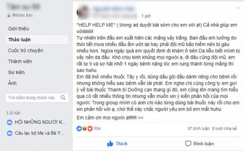 Lời “kêu cứu” khẩn thiết của Vân Anh – Bệnh nhân bị vảy nến da đầu