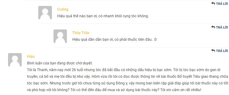 Thắc mắc của khách hàng về hiệu quả của sản phẩm