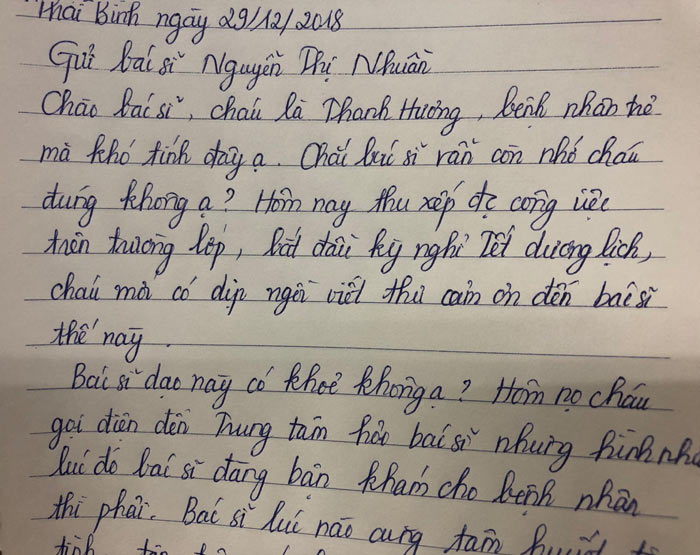 Bức thư tay của bạn Thanh Hương
