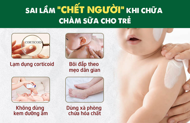 Những sai lầm thường gặp khi điều trị chàm sữa cho trẻ