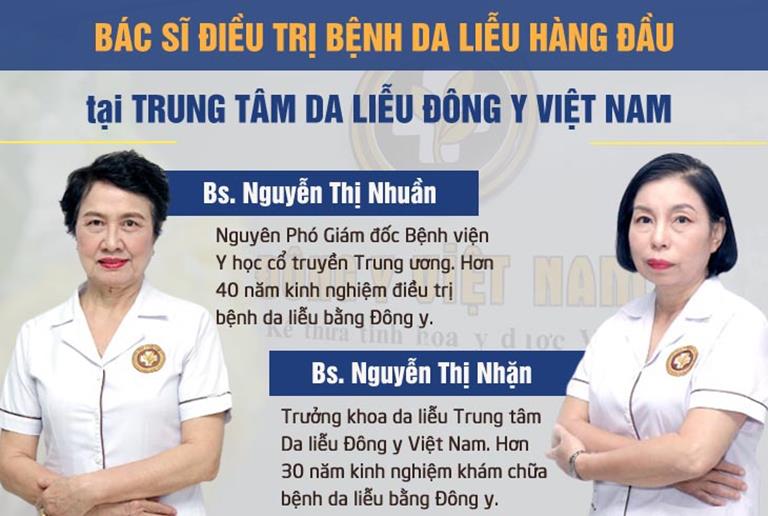 2 trong số những vị bác sĩ "nòng cốt" của Trung tâm Da liễu Đông y Việt Nam