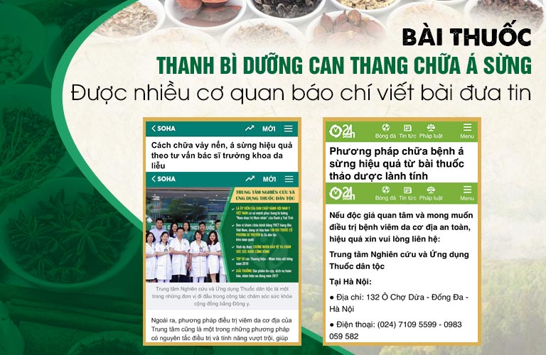 Đông đảo báo chính đã viết bài, đưa tin về Thanh bì Dưỡng can thang