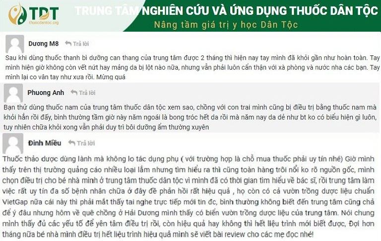 Đông đảo bệnh nhân đã đánh giá tích cực về hiệu quả của bài thuốc