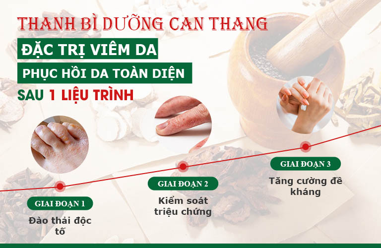 Thanh bì Dưỡng can thang từng bước đẩy lùi viêm da sau 1 liệu trình