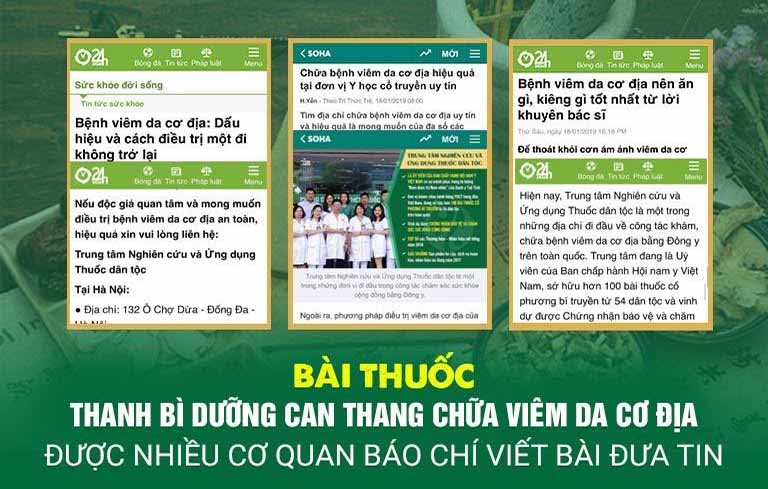 Các cơ quan báo chí đưa tin về bài thuốc